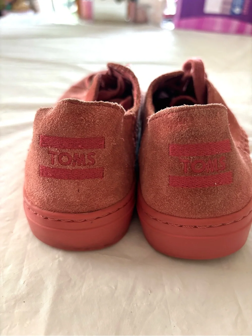 Toms Faded Rose Pink Lenox Suede Sneakers SZ 7.5 Worn